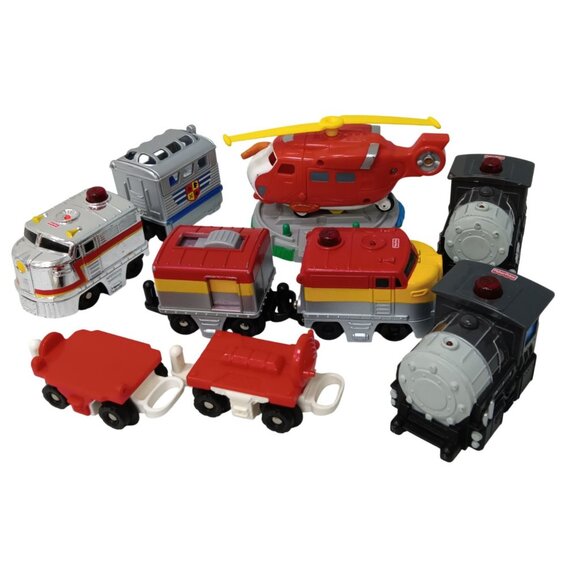 GeoTRAX Lot of 10 Miscellaneous Trains, Wagons, Helicopter, Carriage, Base etc. - Picture 1 of 11